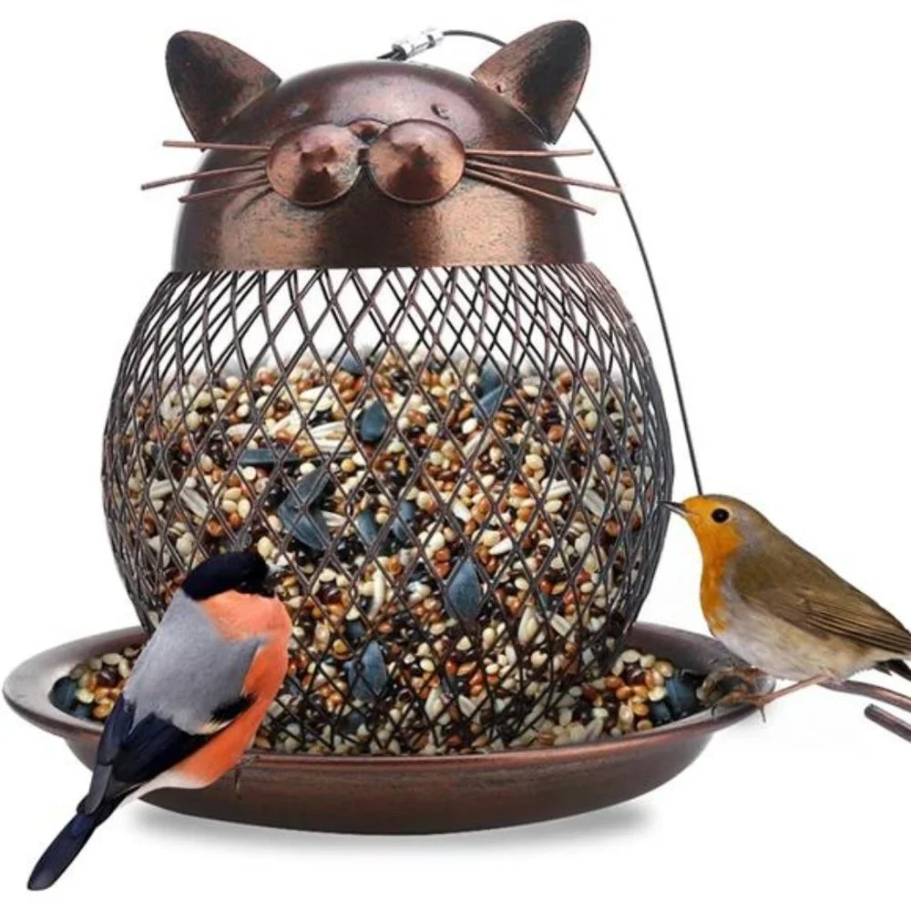 Outside Wild Bird Feeder, Heavy Duty Metal Frame Squirrel Proof Bird Feeders